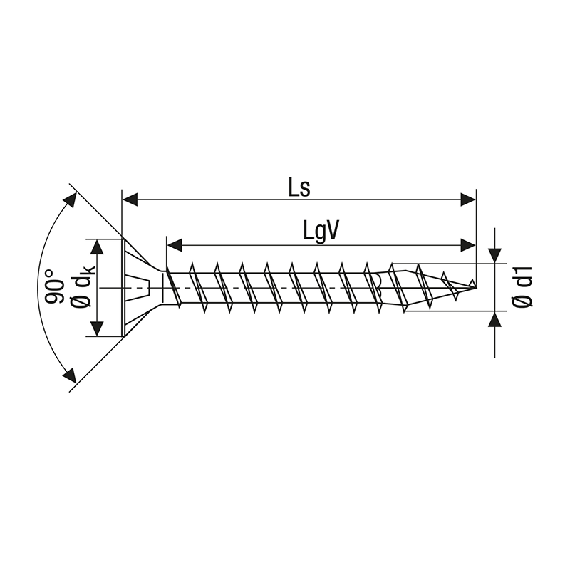Spax YELLOX Pozi Z2 Universal Countersunk Screws 4.5mm x 60mm (100 Pack)