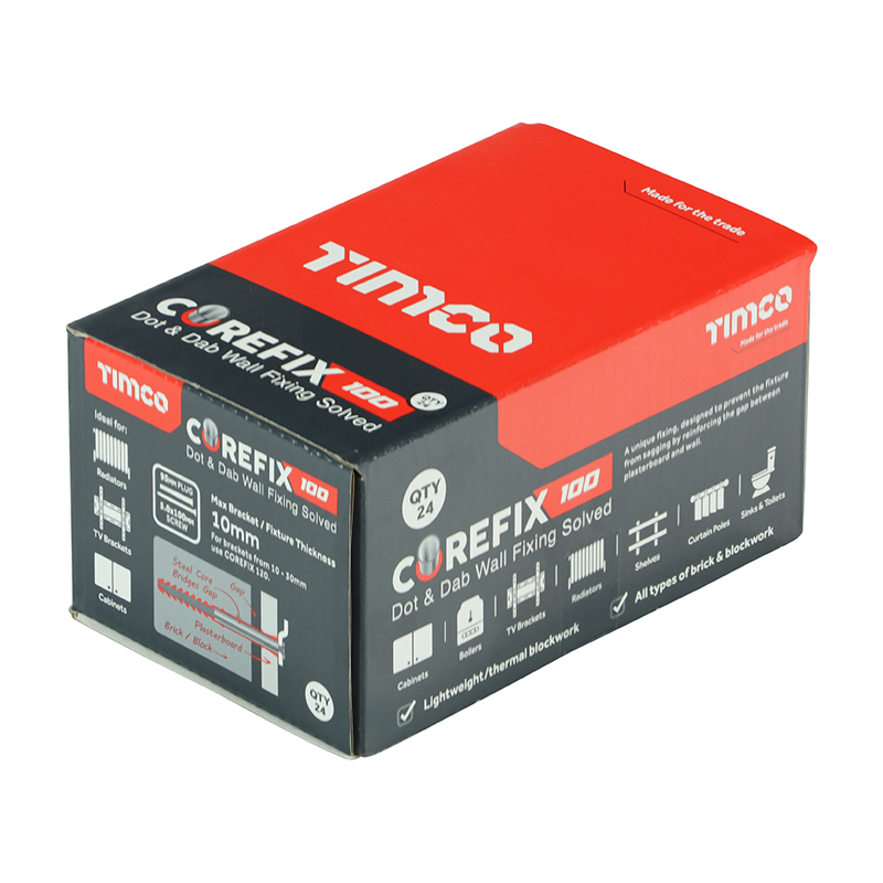 Corefix 100 Dot & Dab Wall Fixing - 5mm x 100mm (24 Pack)