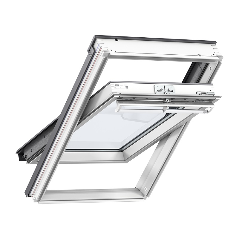 VELUX Centre Pivot Roof Window - White Painted Pine - GGL CK06 2070 (55x118cm)