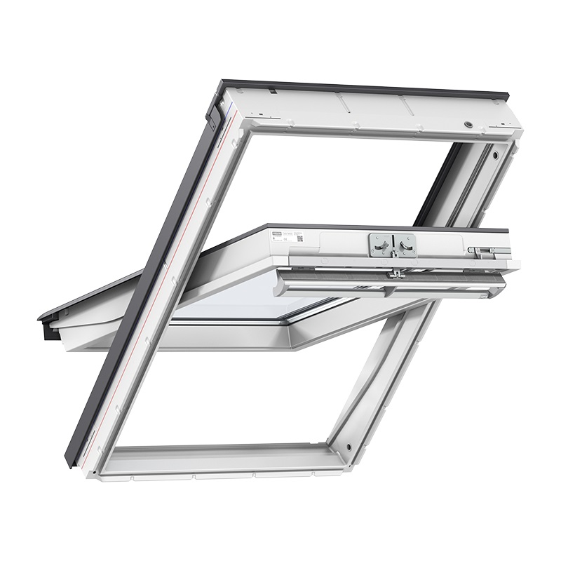 VELUX Centre Pivot Roof Window - White Polyurethane - GGU CK04 0070 (55x98cm)