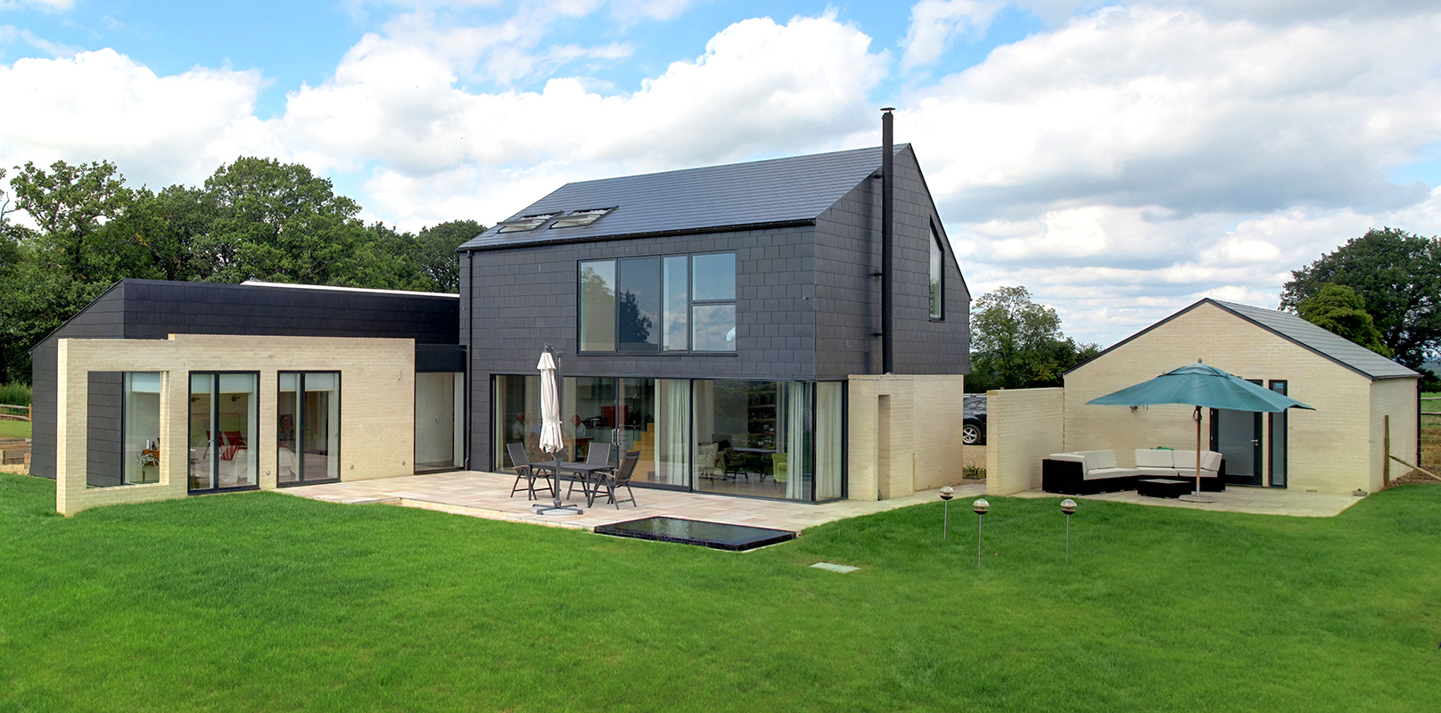 Cedral Thrutone Fibre Cement Slate Roof Tile Smooth - Blue-Black (600mm x 300mm)