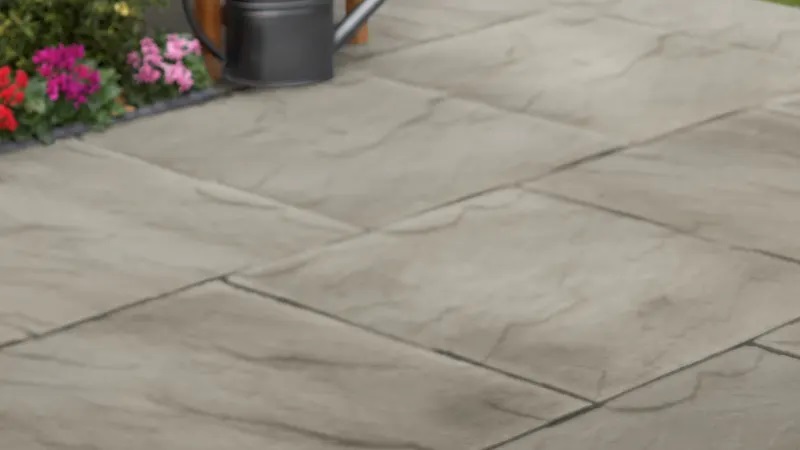 Stonemarket Ryton Riven Utility Concrete Paving Slab - Grey (450mm x 450mm x 32mm)