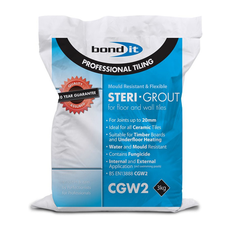 Bond It Steri-Grout Wall & Floor Tile Grout – White 3kg