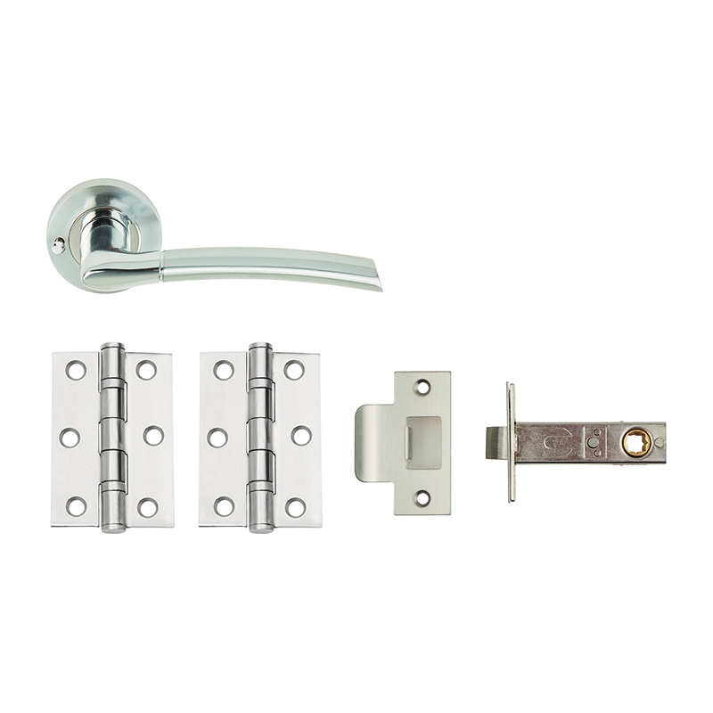 Union Plus Privacy Door Pack – Polished Stainless Steel / Satin Chrome