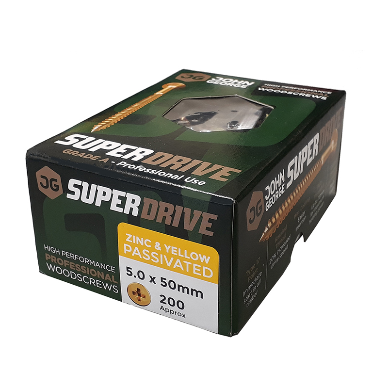 Super Drive Professional Screws CSK Recess 6mm x 150mm (Box 50)