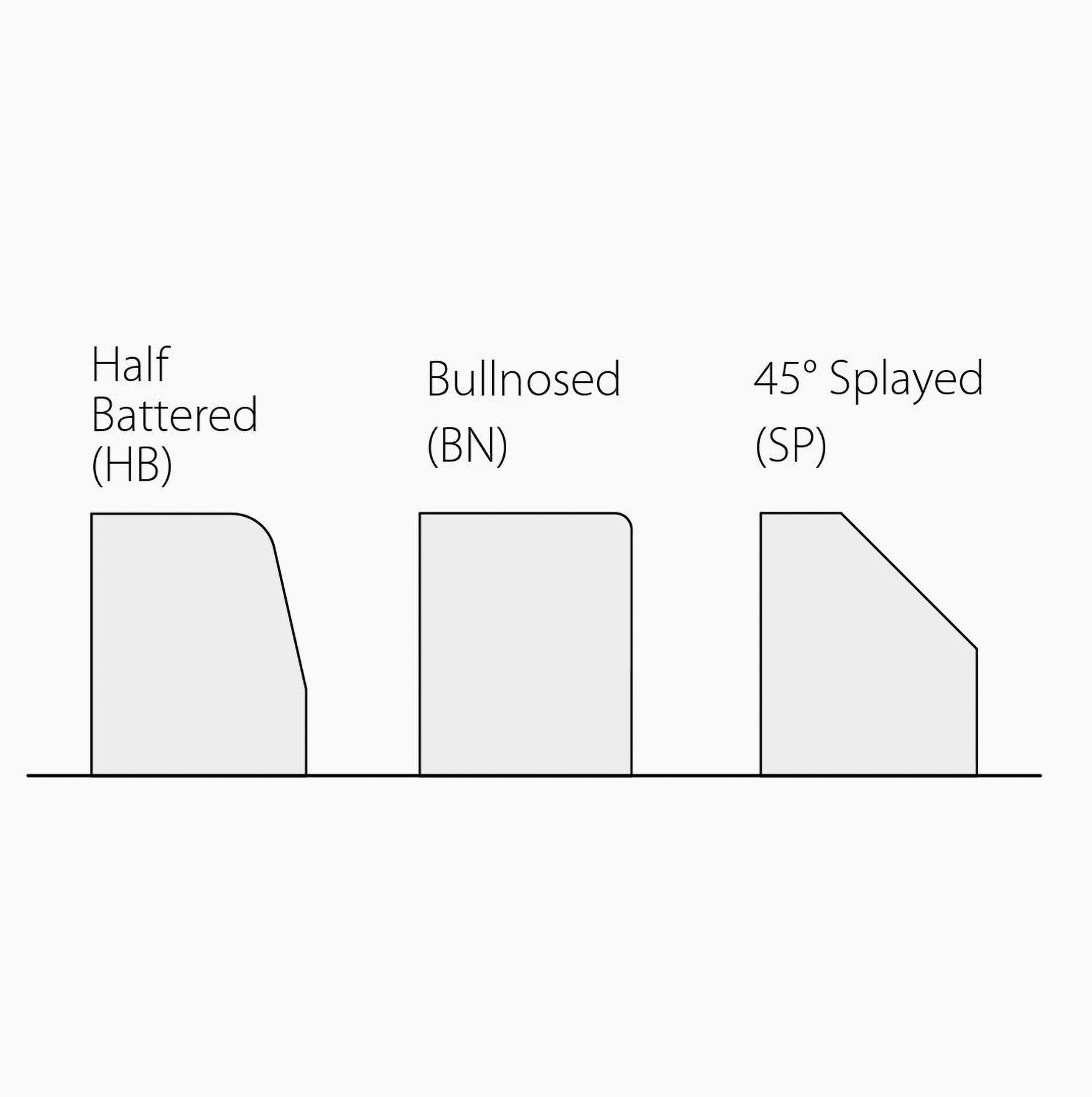 Standard Half Battered Kerb (125mm x 255mm x 914mm)