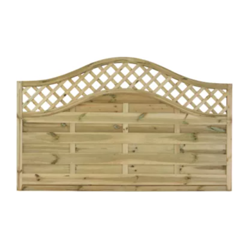 Florence Fence Panel Omega Lattice Top – Treated Green 1.8m x 1.2m (6′ x 4′)