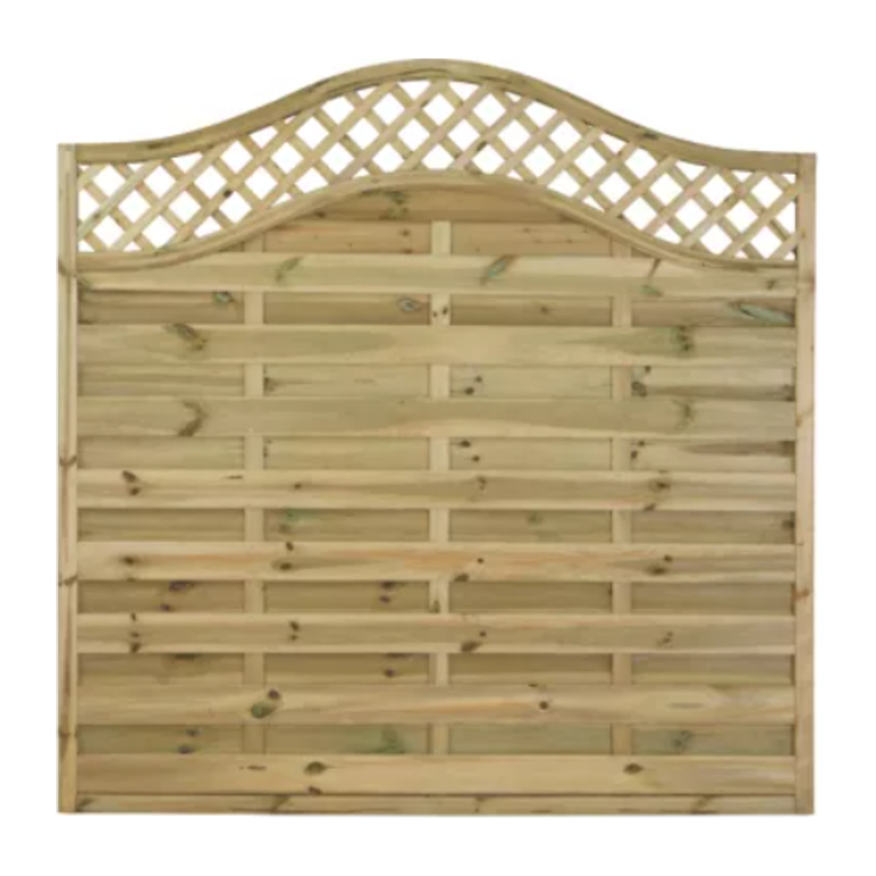 Florence Fence Panel Omega Lattice Top – Treated Green 1.8m x 1.8m (6′ x 6′)