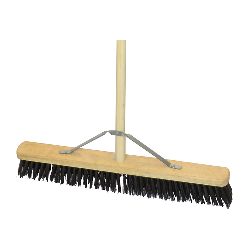 Faithfull Wooden Broom with Handle & Stay 600mm (24") - PVC Bristles