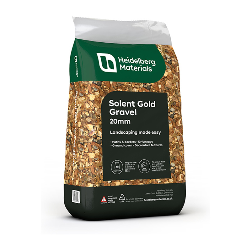 Chippings Solent Gold Gravel 10mm-20mm (25kg Poly Bag)