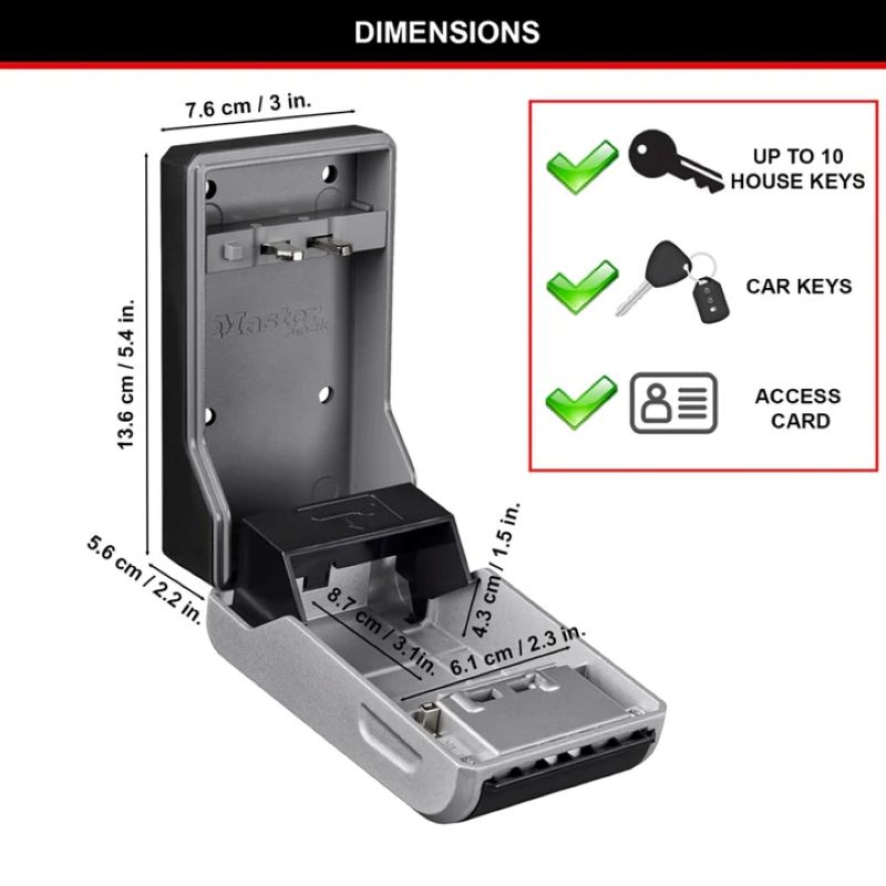 Master Lock Large Wall-Mounted Keysafe Lock Box