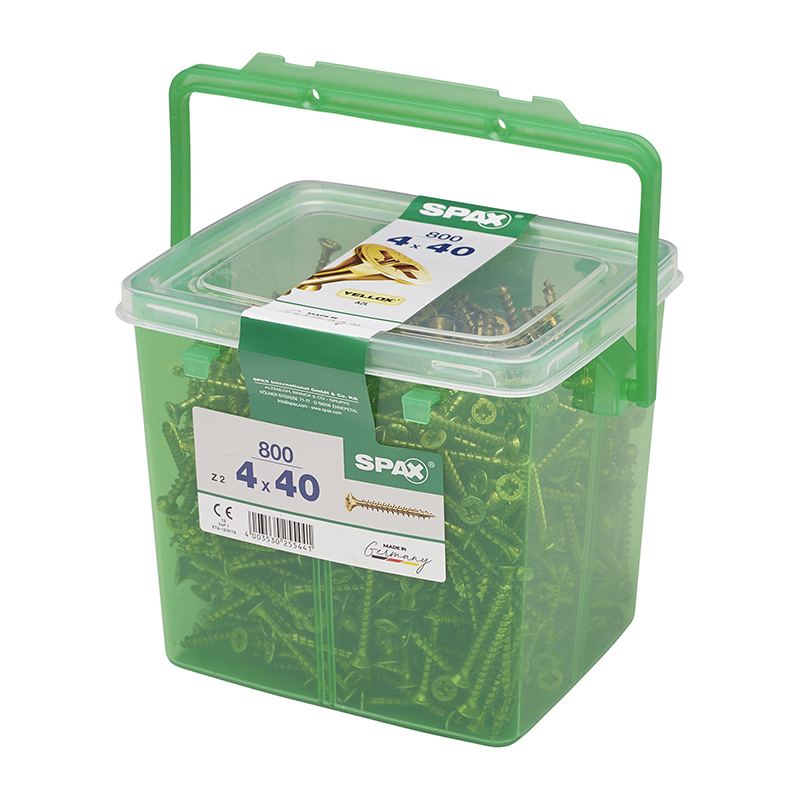 Spax YELLOX Pozi Z2 Universal Countersunk Screws 4mm x 40mm (800 Pack)