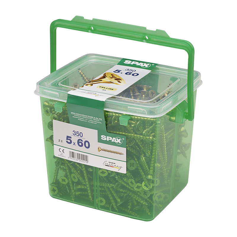 Spax YELLOX Pozi Z2 Universal Countersunk Screws 5mm x 60mm (350 Pack)