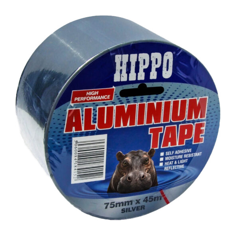 Hippo Aluminium Tape – Silver (75mm x 45m)