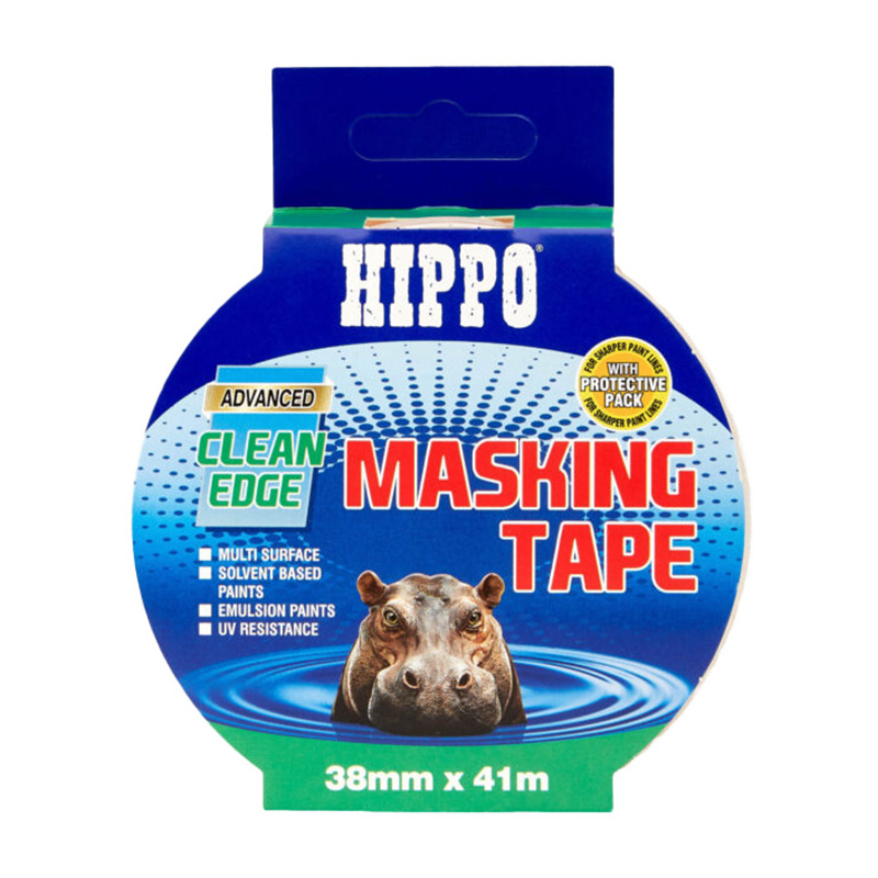 Hippo Clean-Edge Masking Tape – Yellow (38mm x 41m)