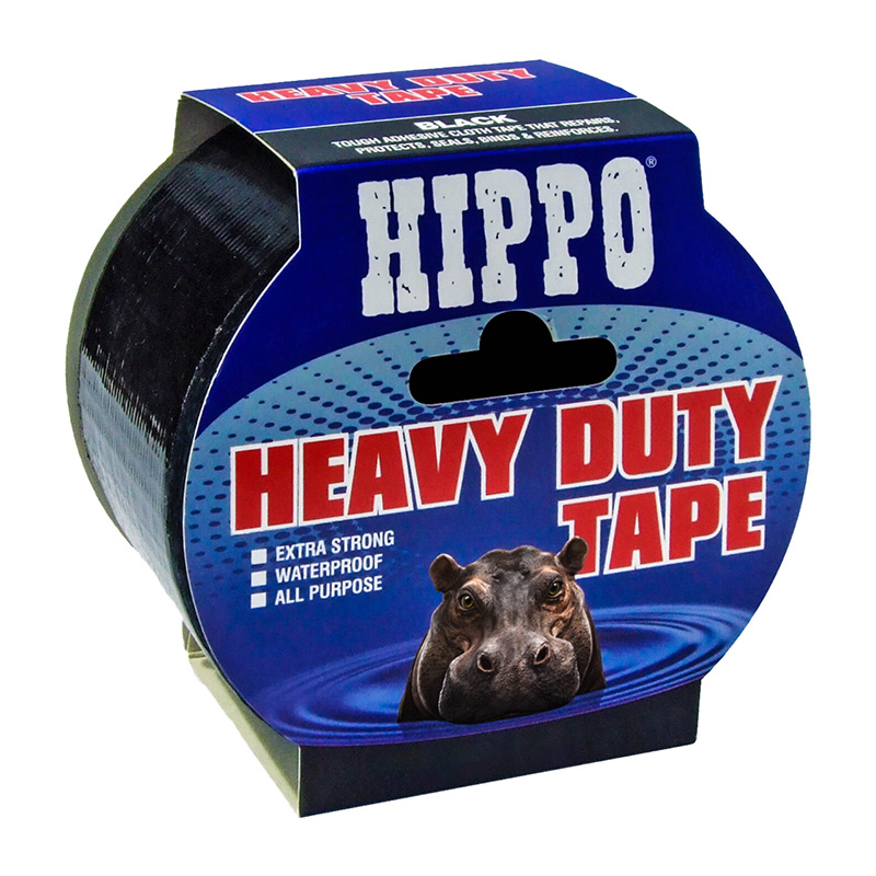 Hippo Heavy Duty Tape – Black (50mm x 50m)