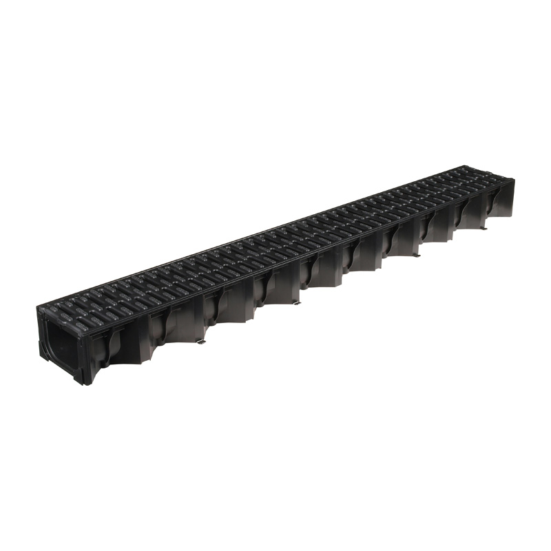 ACO HexDrain Channel with Black Plastic Grating 1m (Load Class A15)