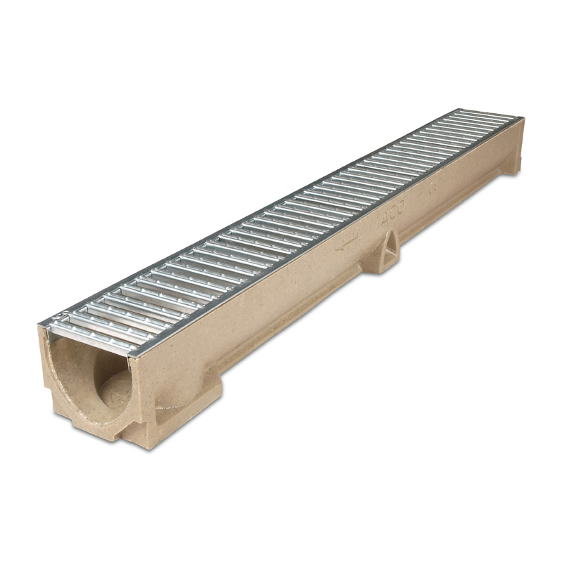 ACO RainDrain Drain Channel with Galvanised Steel Grating 1m (Load Class A15)