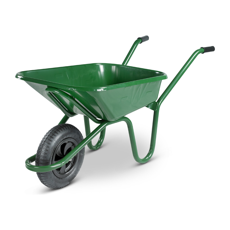 Walsall Wheelbarrow Metal Green Endurance 90L with Pneumatic Wheel