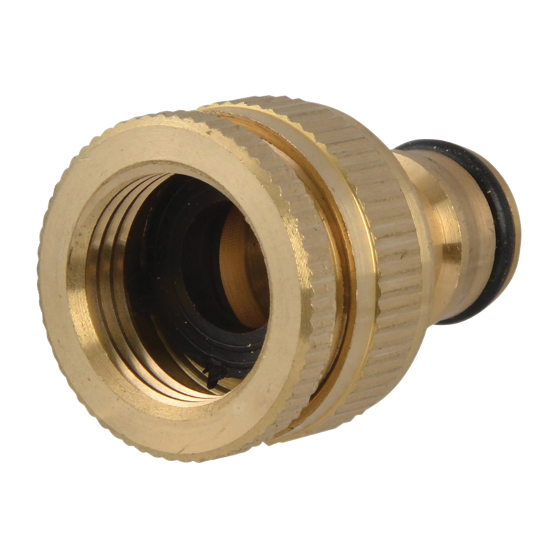 Faithfull Brass Dual Tap/Hose Connector 12.5-19mm (1/2 – 3/4″)
