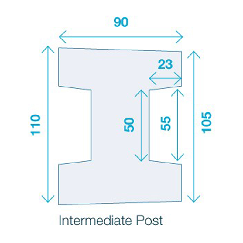 Concrete Slotted 'H' Intermediate Fence Post 1.8m (6ft)