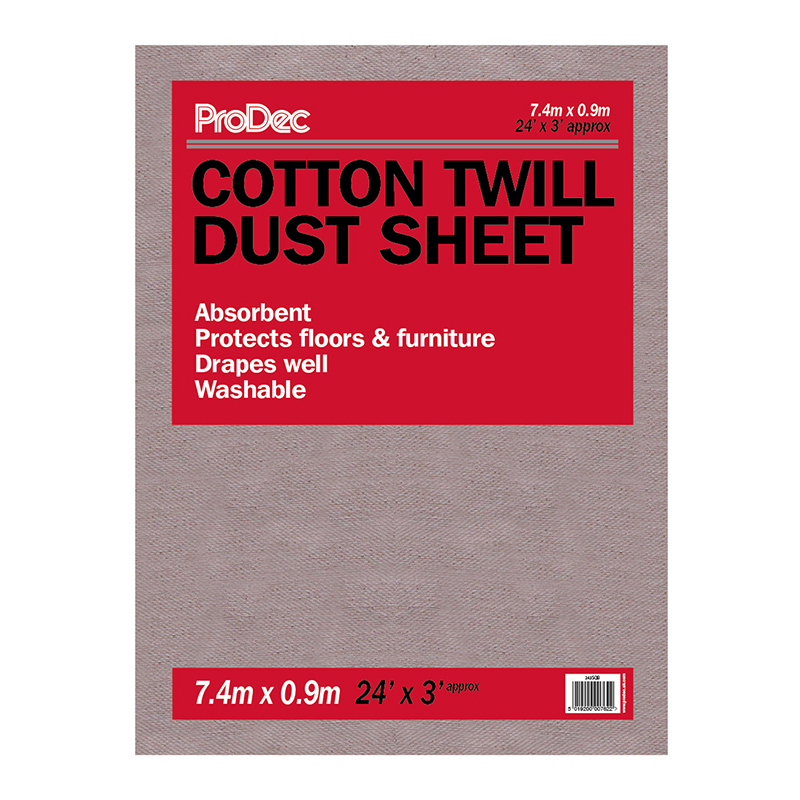 ProDec Cotton Twill Dust Sheet 7.4m x 0.9m (24′ x 3′)
