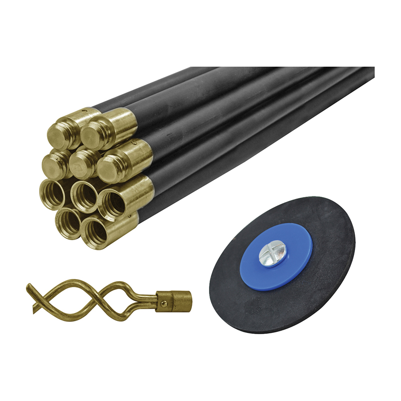 Faithfull Universal Drain Clean Set (10 x Rods, Plunger & Worm)