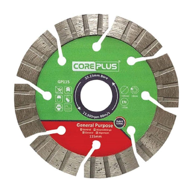 CorePlus General Purpose Hybrid Turbo Diamond Blade (115mm x 22.23mm)