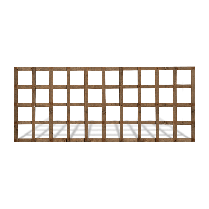 Square Top Heavy-Duty Trellis Panel – Treated Brown (1.8m x 0.6m)
