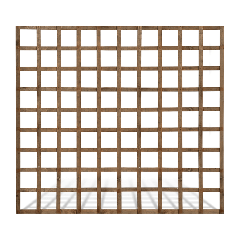 Heavy Duty Square Trellis Panel – Brown (1.8m x 1.5m)