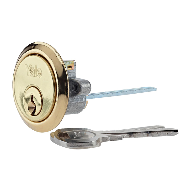 Yale Rim Cylinder 1109 Replacement with 4 Keys – Polished Brass