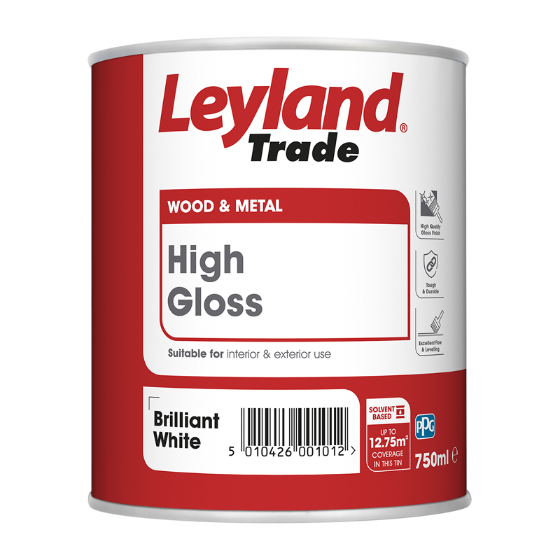 Leyland Trade High Gloss Paint – Brilliant White (0.75L)