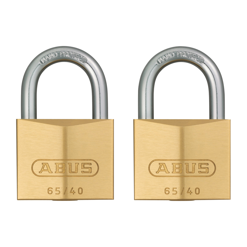 Abus Padlock 65/40mm – Brass (Twin Pack)