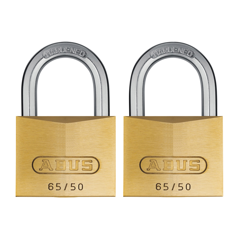 Abus Padlock 65/50mm – Brass (Twin Pack)