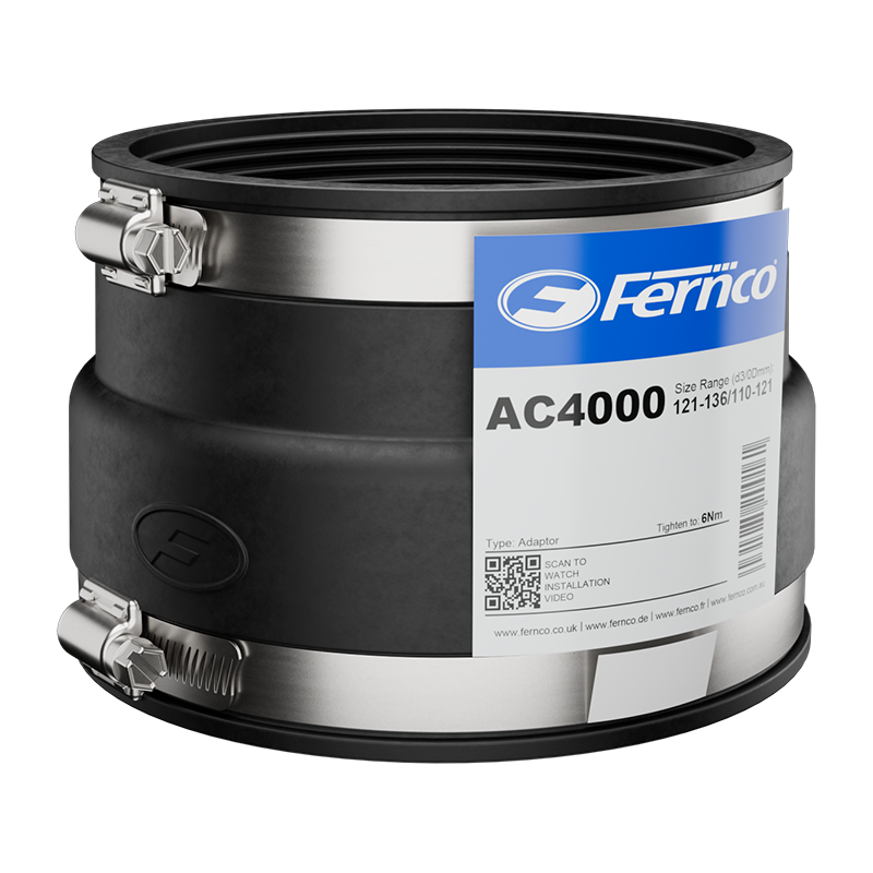 Fernco Flexible Adaptor Coupling (121/137mm – 108/122mm)