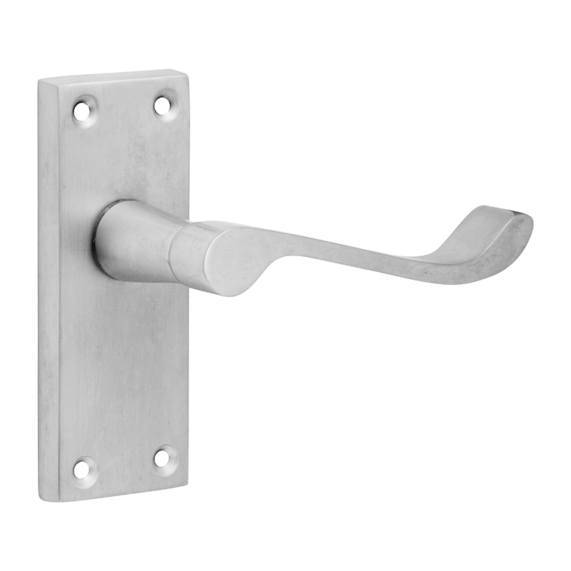 Union Victorian Scroll Short Lever Latch Furniture – Polished Chrome