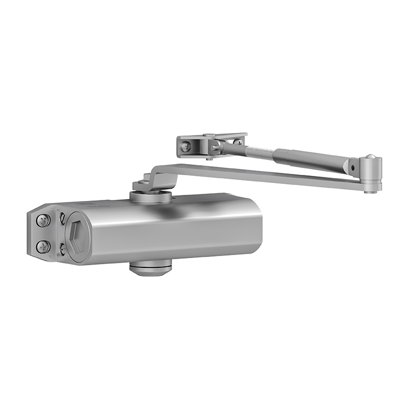 Union Fixed Size 3 Overhead Door Closer – Silver