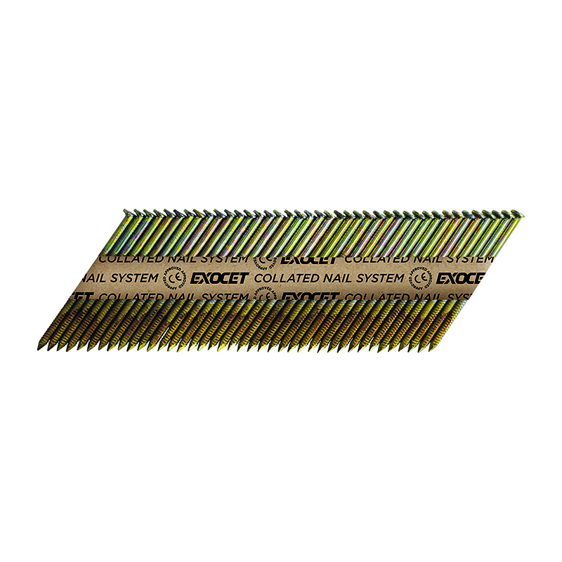 Exocet 2.8 x 51mm Gun Nails Electro Galvanised Angled (1100 Pack + Fuel Cell)
