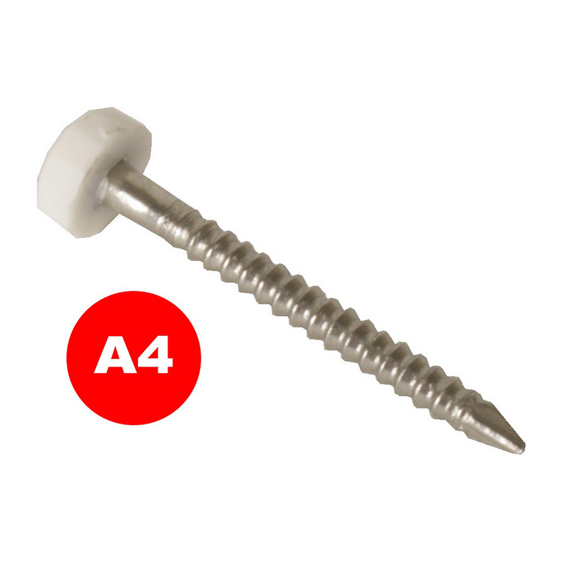 Polytop Plastic Headed Fascia Pins 30mm – White (Box 250)