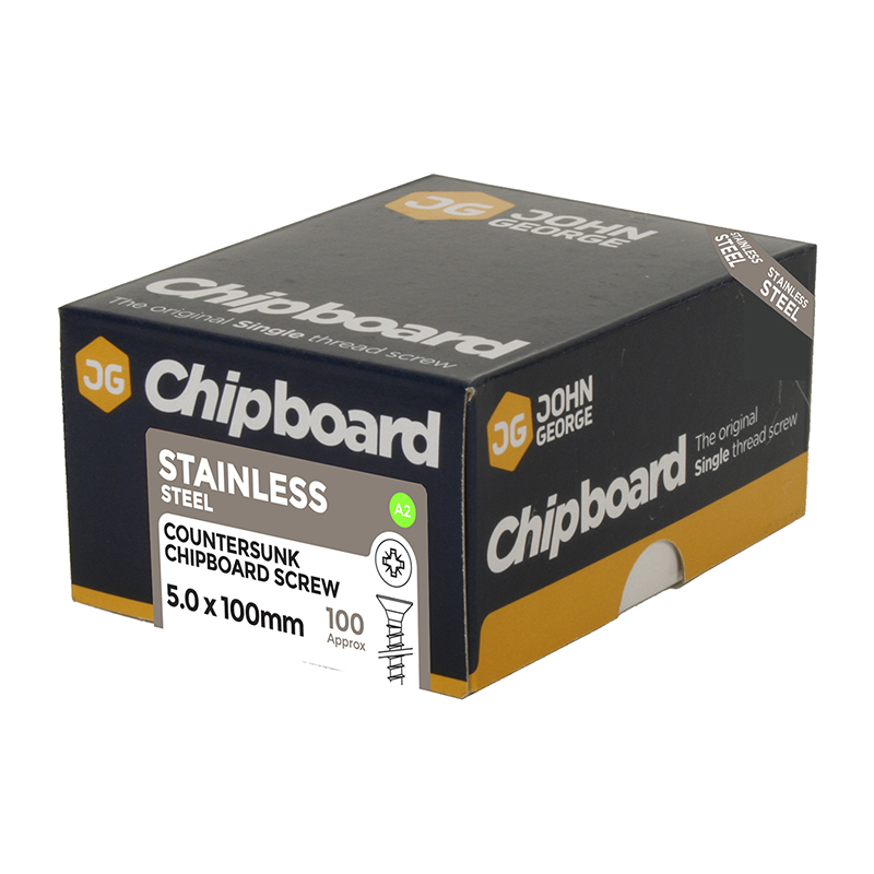 Wood Screws CSK Pozi Recessed A2 Stainless Steel 5mm x 50mm (Box 200)