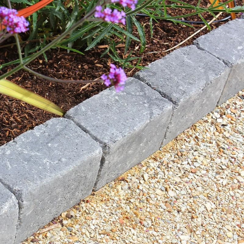 Kilsaran Mellifont Concrete Kerb Block Rumbled Finish Square Edged – Charcoal (190mm x 160mm x 100mm)