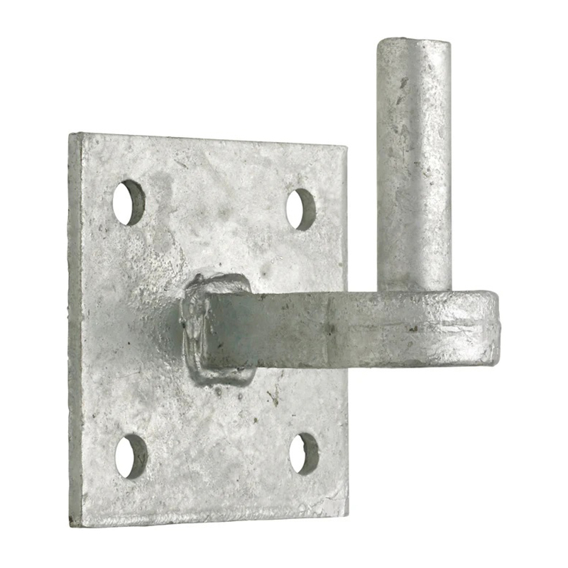 Perry Hinge Hook on 4″x4″ Plate with Extended Shoulder No.153EX – Galvanised 19mm (&frac34;”)