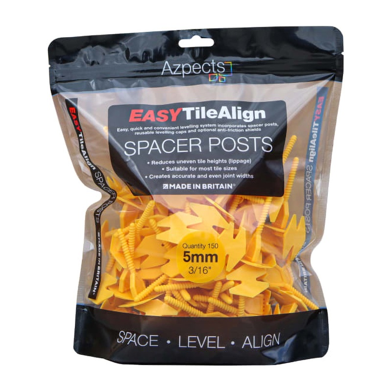 Azpects EASYTileAlign Spacer Posts 5mm Yellow (150 Pack)