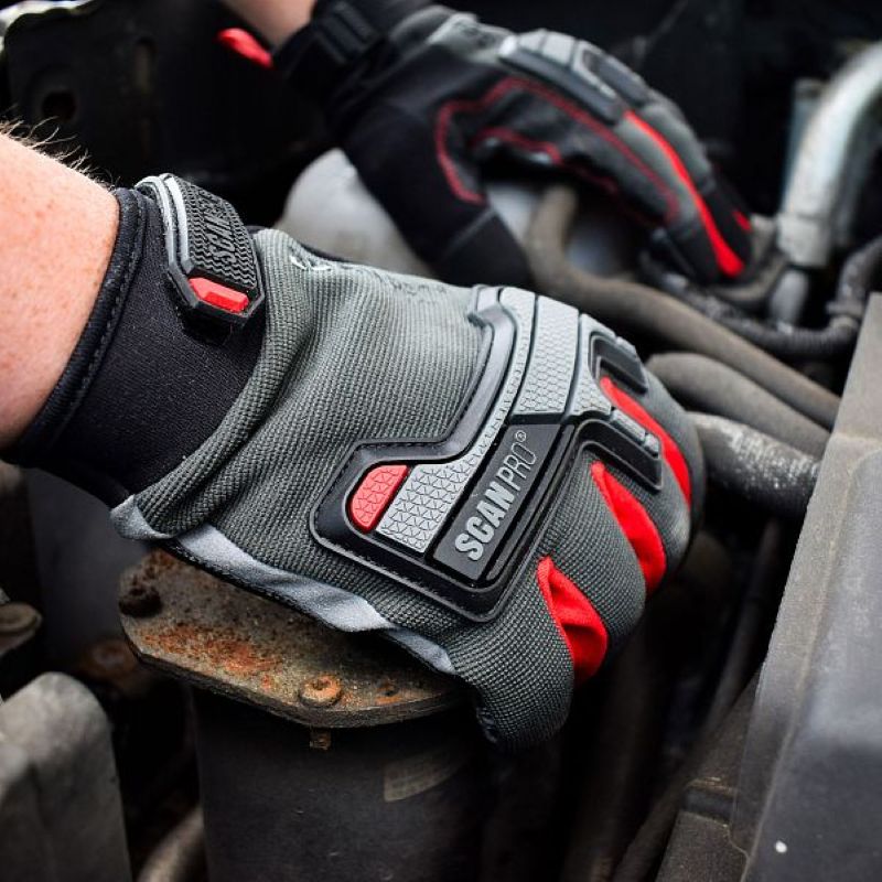 Scan Mechanics Work Gloves - Synthetic Leather Palm Size 9/Large