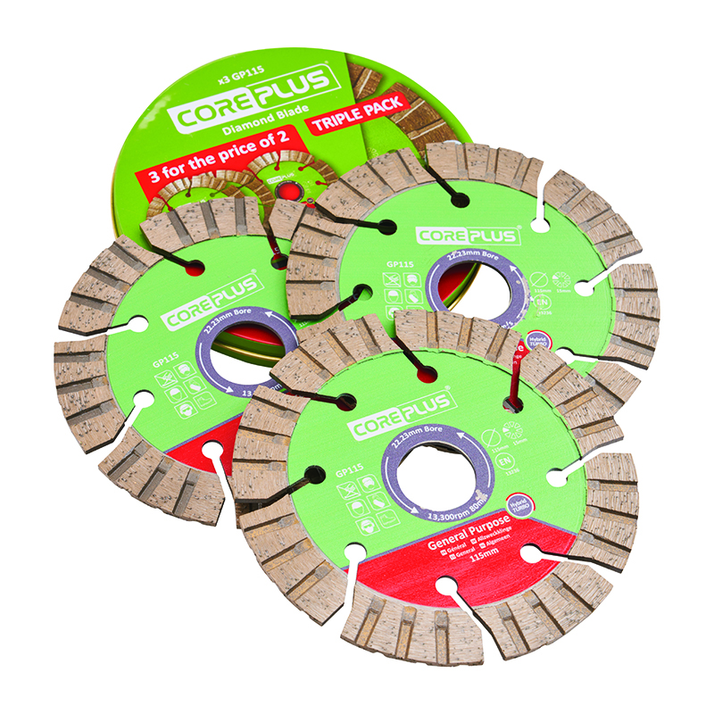 CorePlus General Purpose Diamond Blades 115mm (Triple Pack)