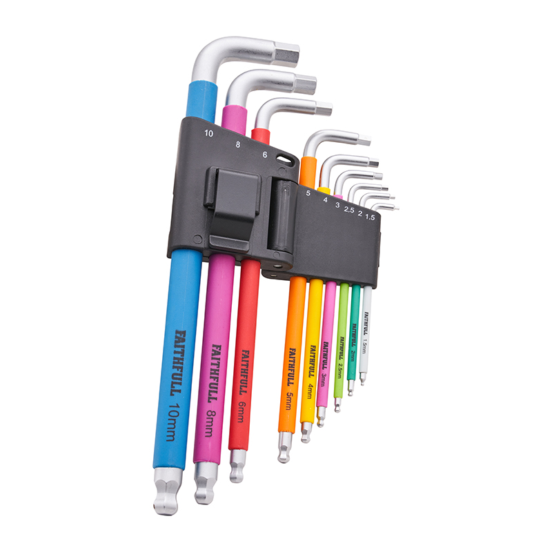 Faithfull  Colour Coded Hex Allen Key Set (9 Piece)