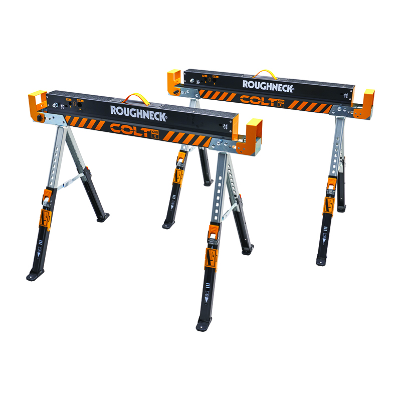 Roughneck Colt 600E Folding Steel Saw Horse 618-820mm (Twin Pack)
