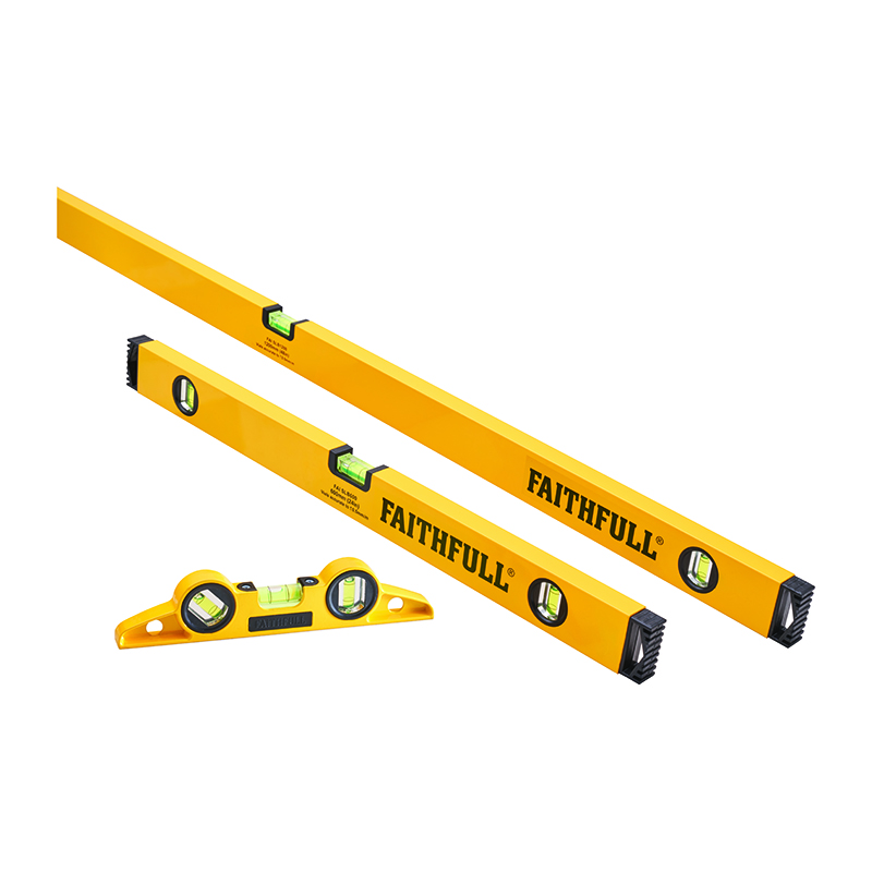 Faithfull 3 Piece Level Set (120cm, 60cm & 24cm Torpedo)