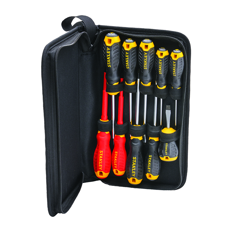 Stanley 10 Piece Cushion Grip Screwdriver Set in Wallet