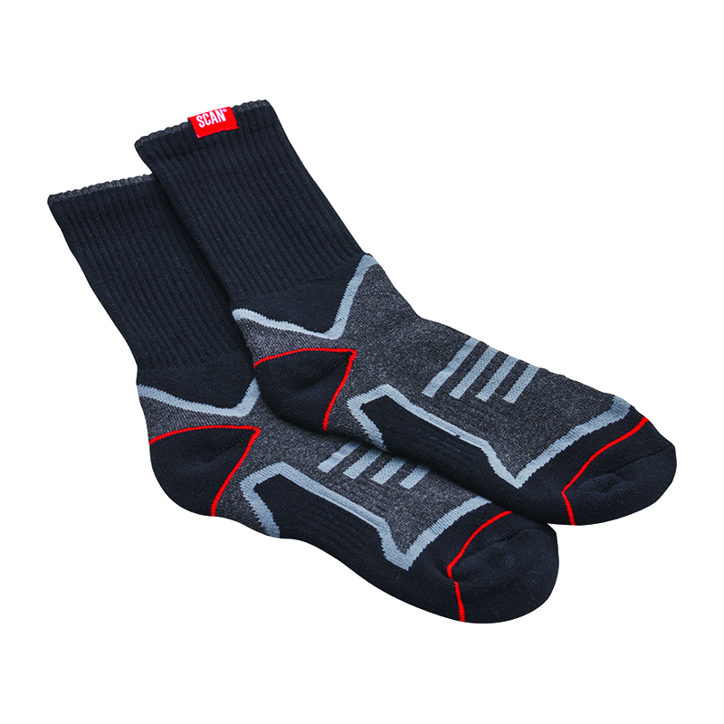 Scan Work Socks - Black/Grey (Triple Pack)